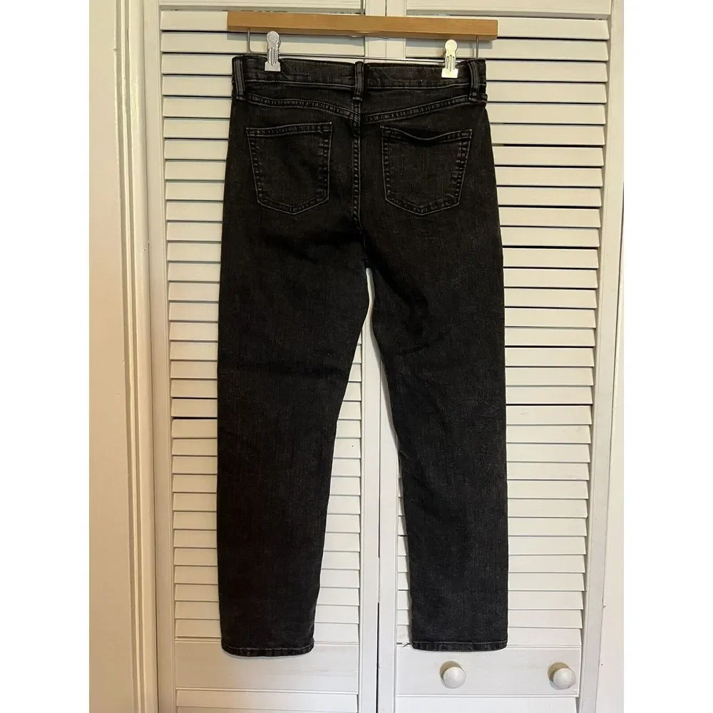 OLD NAVY Girl's Size‎ 14 Jeans Karate Slim Taper Black Stretch Adjustable Waist